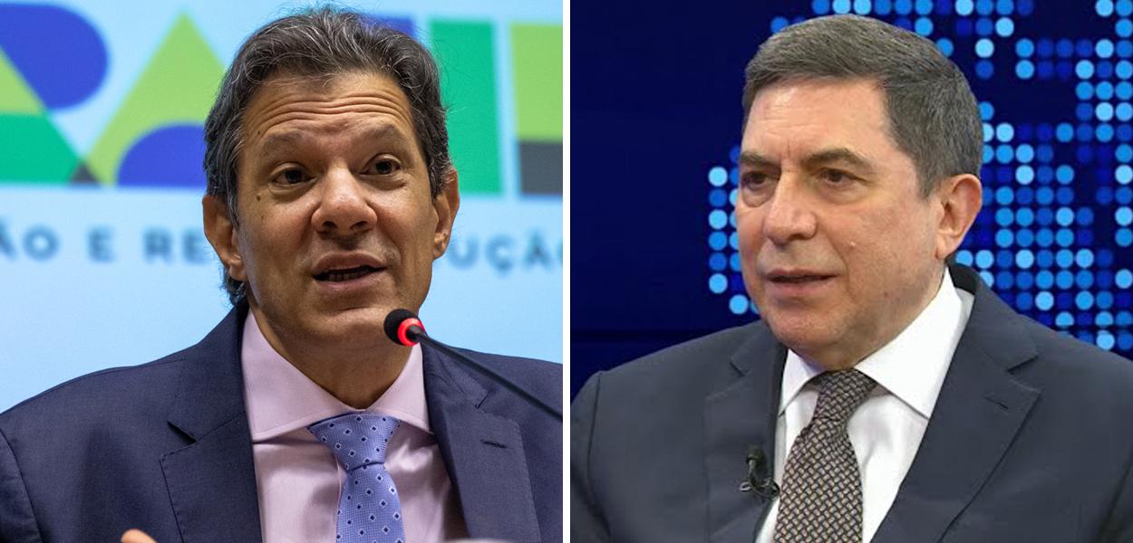 Fernando Haddad (à esq.) e Luiz Carlos Trabuco