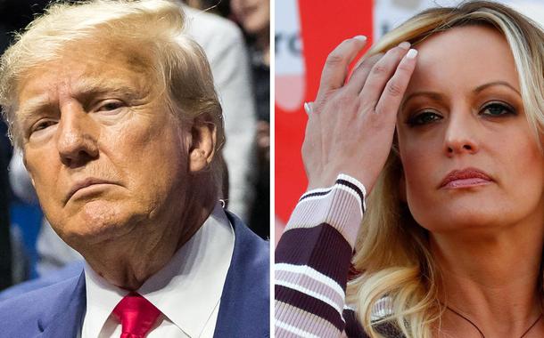 Montagem: Donald Trump e Stormy Daniels