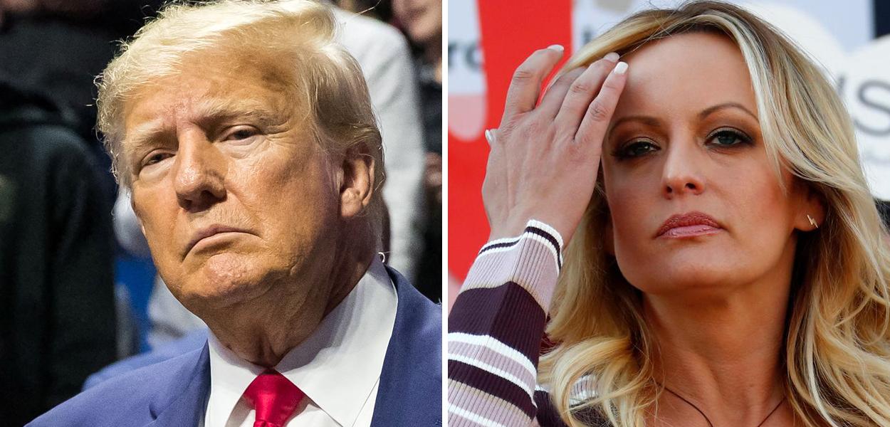 Montagem: Donald Trump e Stormy Daniels