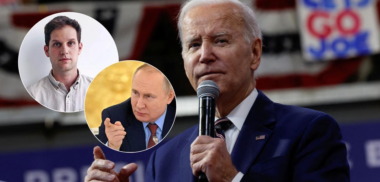Evan Gershkovich, Vladimir Putin e Joe Biden