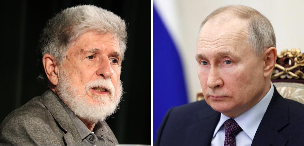 Montagem: Celso Amorim e Vladimir Putin