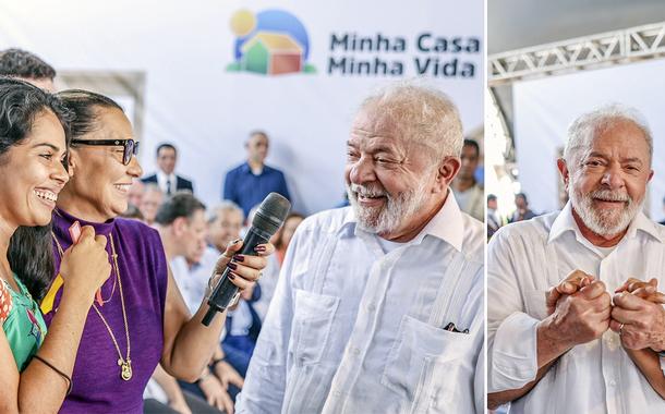 Lula e Janja, durante entrega de chaves aos beneficiários do Programa Minha Casa Minha Vida no Residencial Celina Bezerra, Rondonópolis - MT