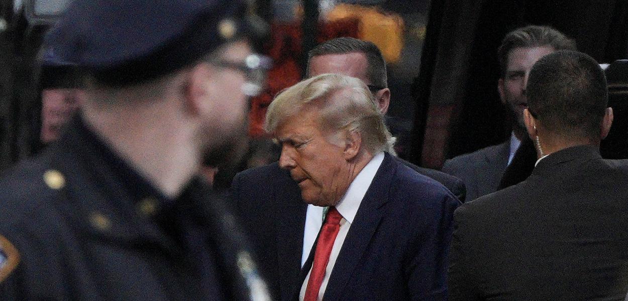 Ex-presidente dos EUA Donald Trump chega a Trump Tower, em Nova York, EUA03/04/2023