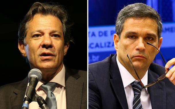 Fernando Haddad (à esq.) e Roberto Campos Neto