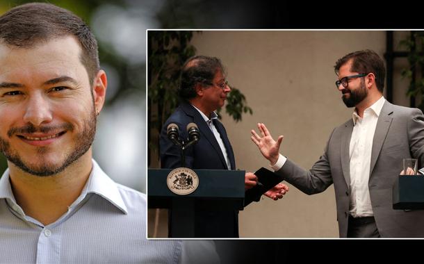Montagem: Juliano Medeiros, Gustavo Petro e Gabriel Boric