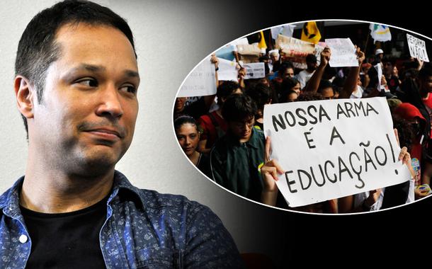 Leonardo Stoppa e protesto de estudantes