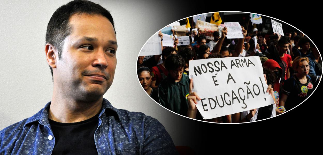 Leonardo Stoppa e protesto de estudantes