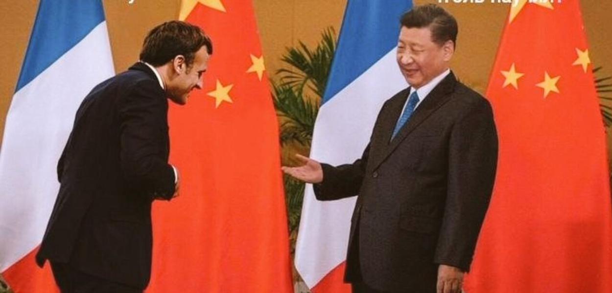Xi Jinping recebe Macron em Pequim, 6 de abril de 2022