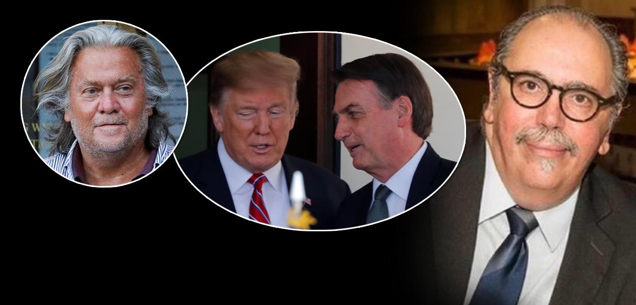 Steve Bannon, Donald Trump, Jair Bolsonaro e James Onnig