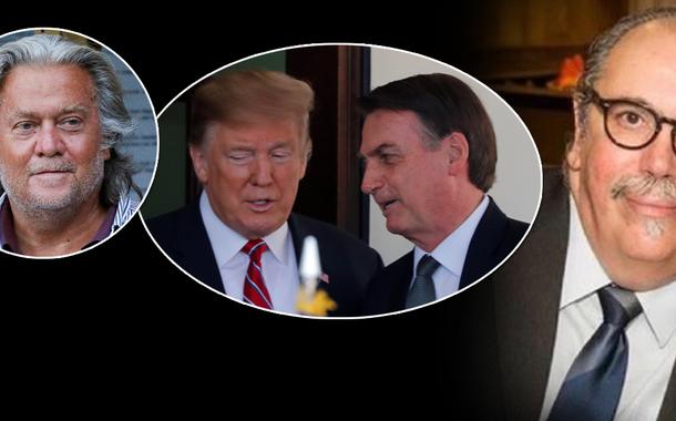 Steve Bannon, Donald Trump, Jair Bolsonaro e James Onnig