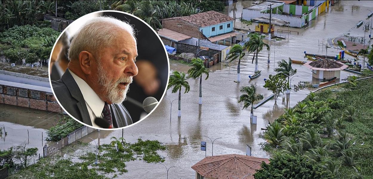 Presidente Luiz Inácio lula da Silva e enchente