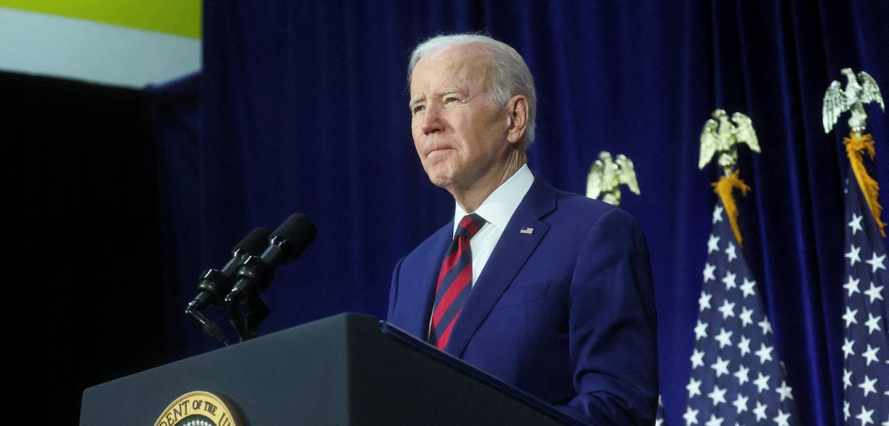 Presidente dos EUA, Joe Biden, durante visita à Califórnia14/03/2023