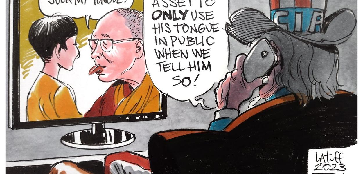 Charge de Latuff sobre Dalai Lama