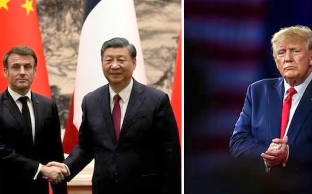 Emmanuel Macron, Xi Jinping e Donald Trump