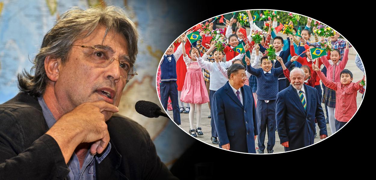 Montagem: Ivan Lins e presidentes Xi Jinping e Lula em Pequim