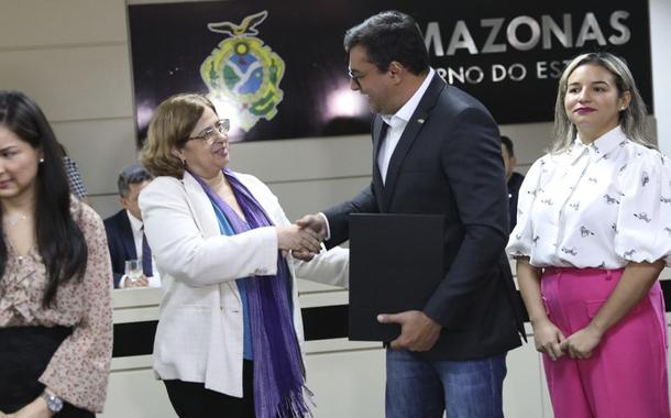 Ministra Cida Gonçalves e governador do Amazonas, Wilson Lima