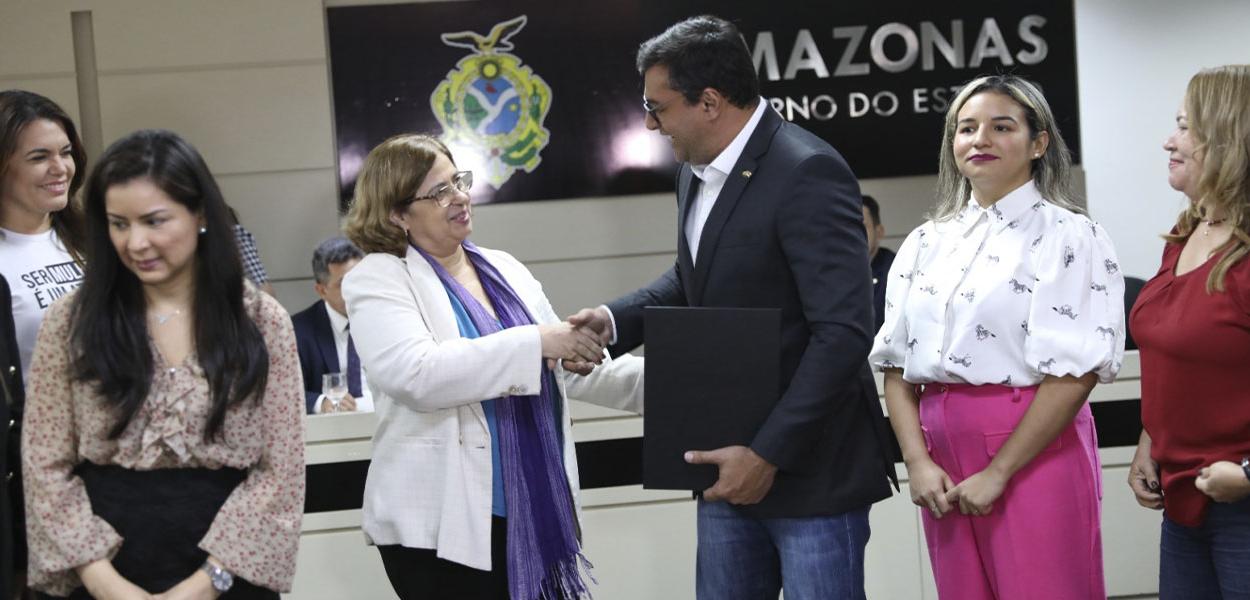 Ministra Cida Gonçalves e governador do Amazonas, Wilson Lima