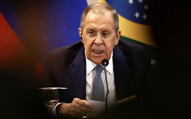 Chanceler russo, Sergey Lavrov, dá declaração à imprensa em Brasília, 17/04/2023
