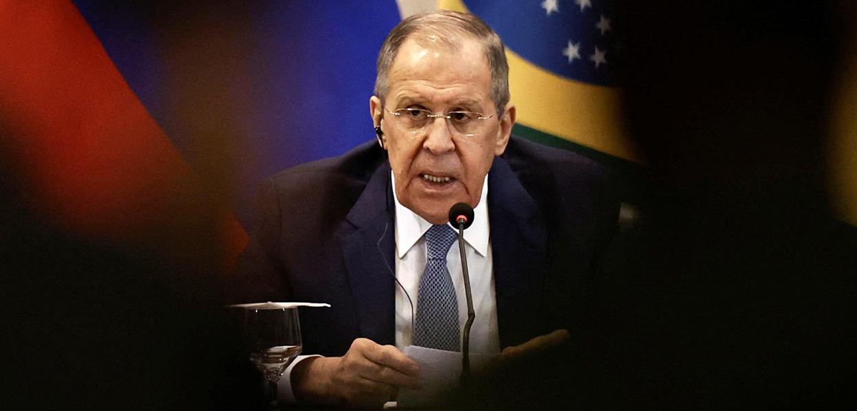 Chanceler russo, Sergey Lavrov, dá declaração à imprensa em Brasília, 17/04/2023