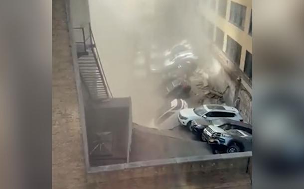 Estacionamento desaba em Nova York