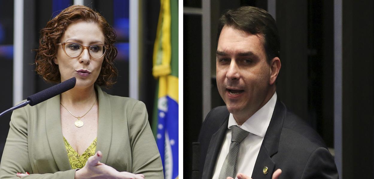 Carla Zambelli e Flávio Bolsonaro