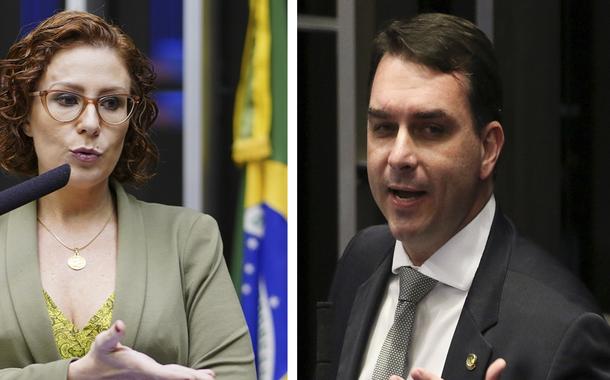 Carla Zambelli e Flávio Bolsonaro