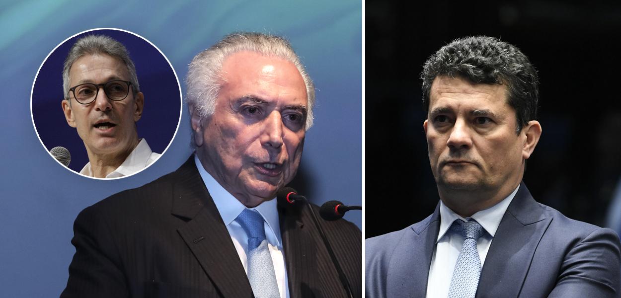 Romeu Zema, Michel Temer e Sergio Moro