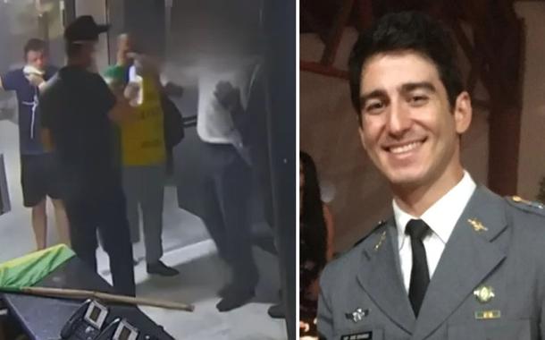 Militar José Eduardo Natale de Paula Pereira, lotado no GSI, serve água para invasores golpistas durante 8 de janeiro