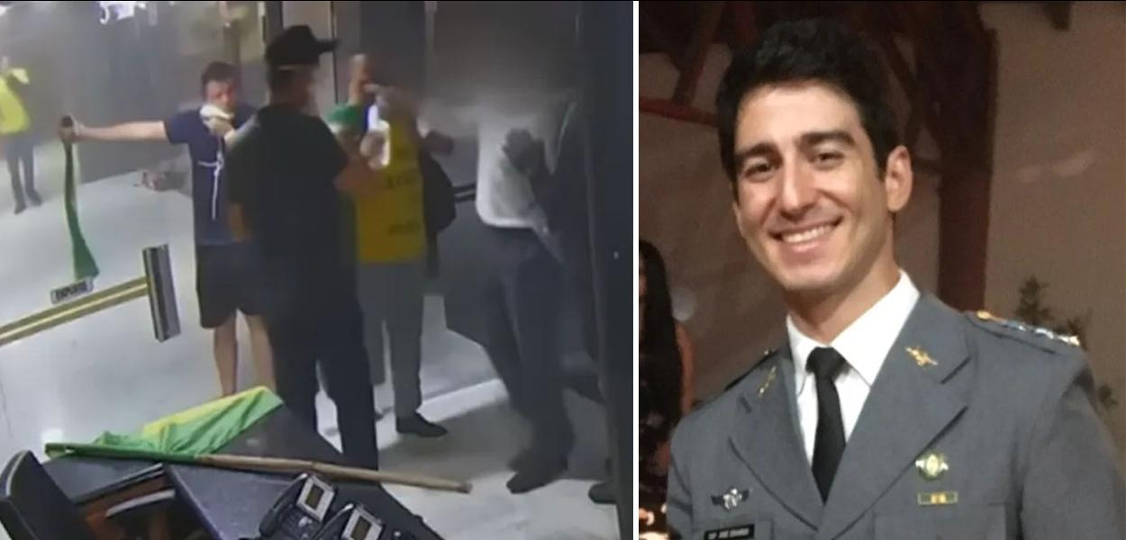 Militar José Eduardo Natale de Paula Pereira, lotado no GSI, serve água para invasores golpistas durante 8 de janeiro