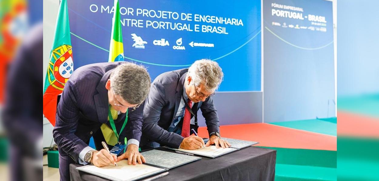 Acordo firmado entre presidentes da Aicep e da ApexBrasil, Jorge Viana