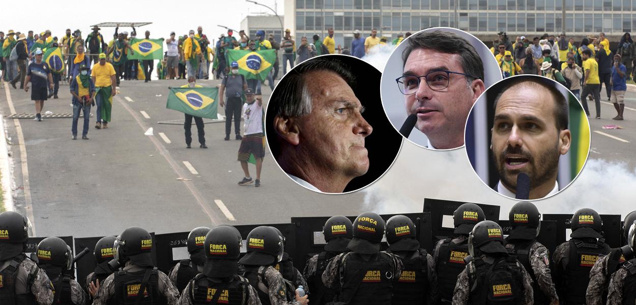 Invasores em Brasília em 8 de janeiro, Jair, Eduardo e Flávio Bolsonaro