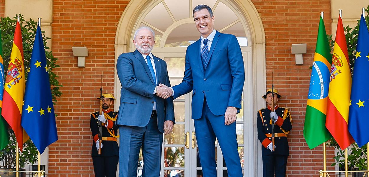 Madri, Espanha, 26.04.2023 - Presidente da República Luiz Inácio Lula da Silva e comitiva brasileira se encontram, em Madri, com presidente de governo da Espanha, Pedro Sanchez.