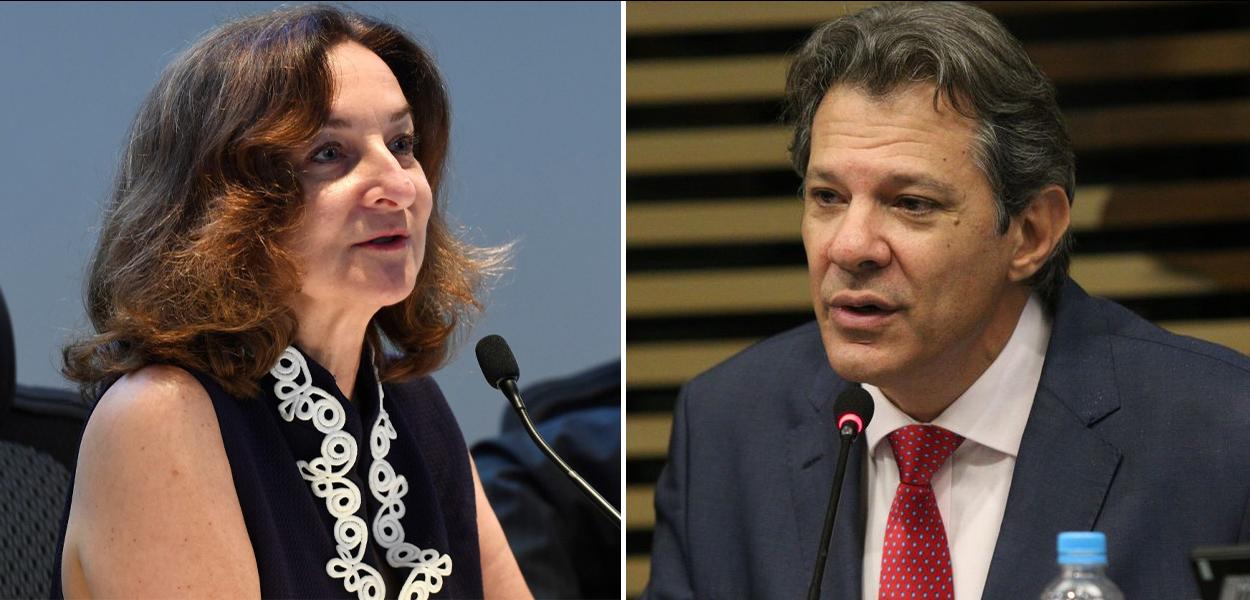 Grace Perez-Navarro, da diretora da OCDE, e ministro da Fazenda, Fernando Haddad