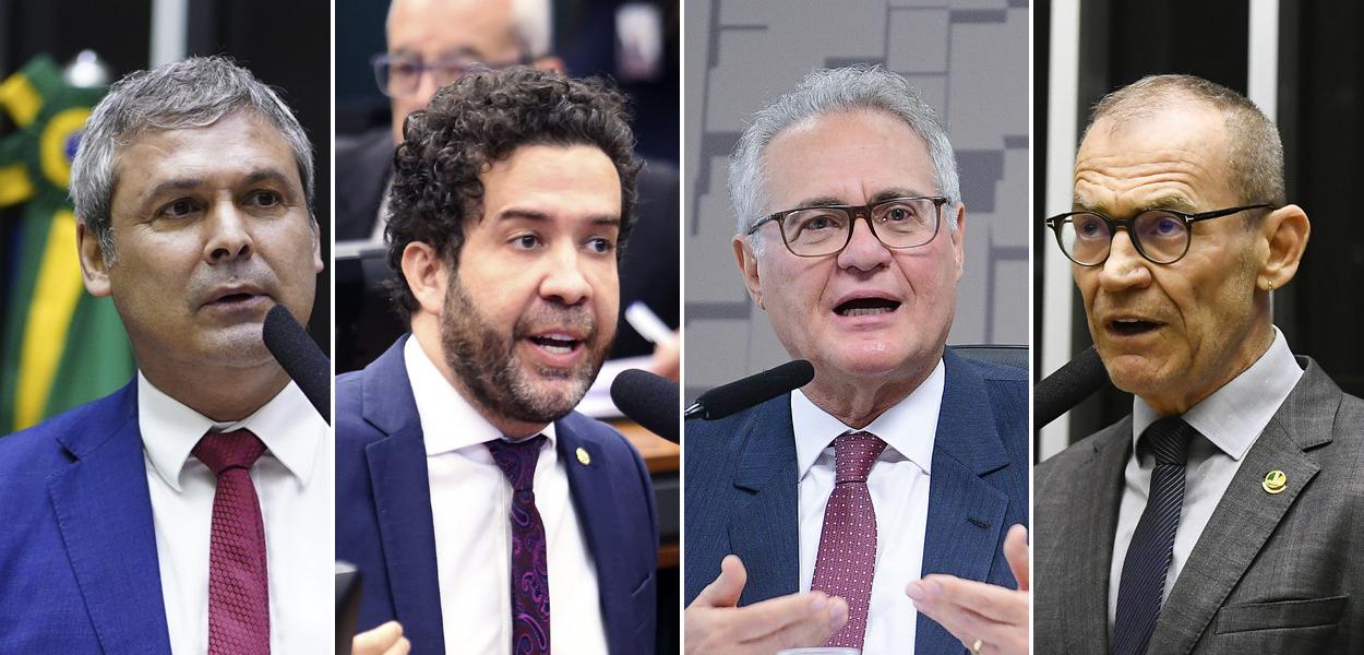 Lindbergh Farias, André Janones, Renan Calheiros e Fabiano Contarato