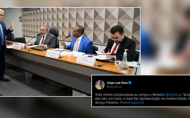 Janja manifesta solidariedade a Silvio Almeida, alvo de tentativa de lacração do senador bolsonarista Eduardo Girão