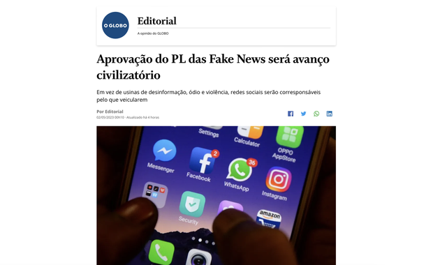 Editorial do jornal O Globo