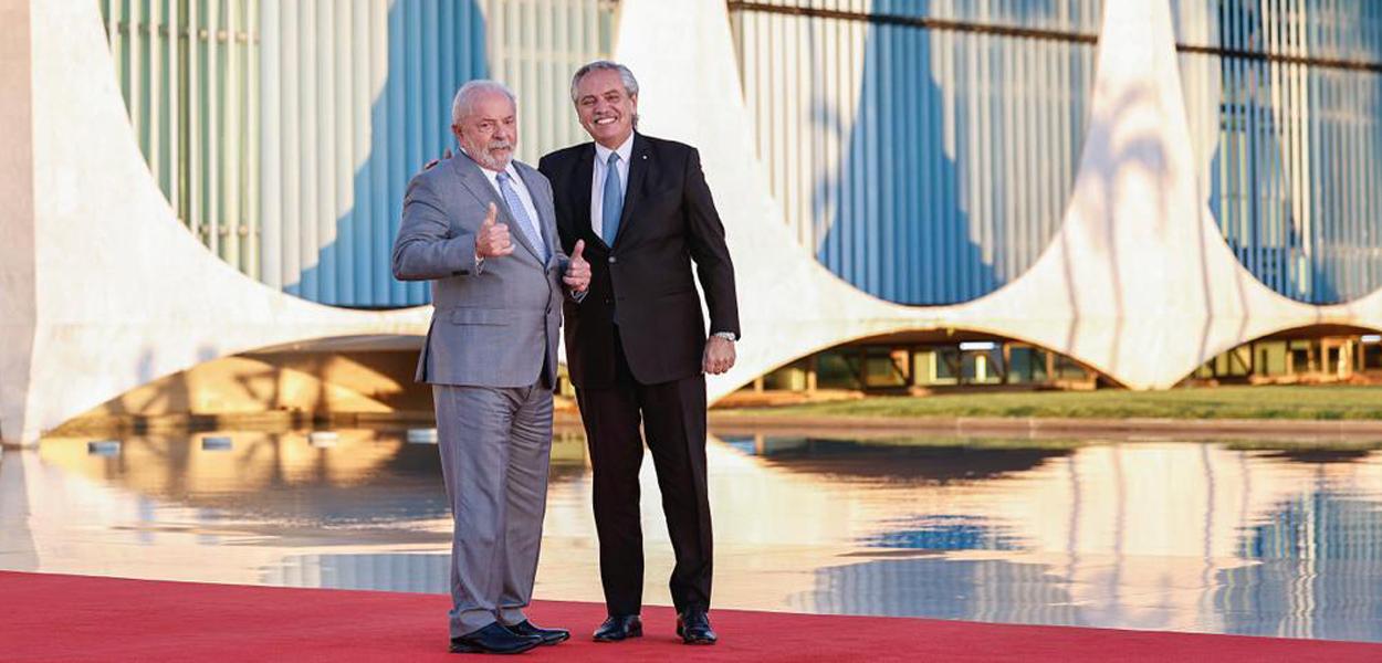 Lula e Alberto Fernández no Alvorada