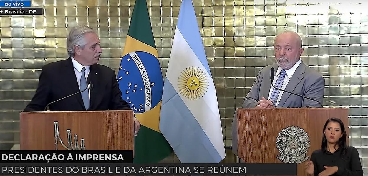 Alberto Fernández (à esq.) e Luiz Inácio Lula da Silva (Foto: Reprodução (Youtube)) Alberto Fernández (à esq.) e Luiz Inácio Lula da Silva