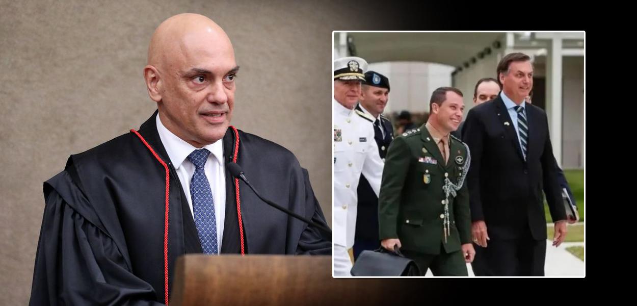 Alexandre de Moraes, Mauro Cid Barbosa e Jair Bolsonaro