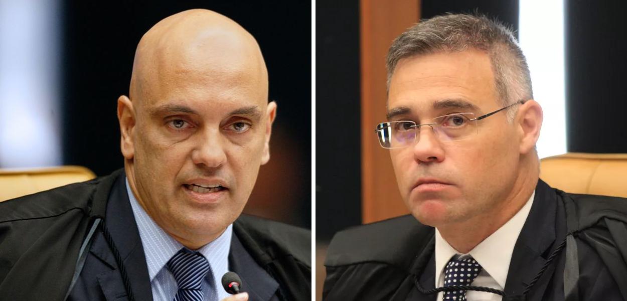 Alexandre de Moraes (à esq.) e André Mendonça