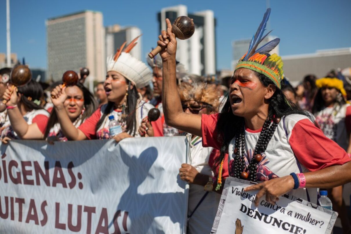 Mulheres indígenas ocuparam Brasília em defesa dos seus direitos