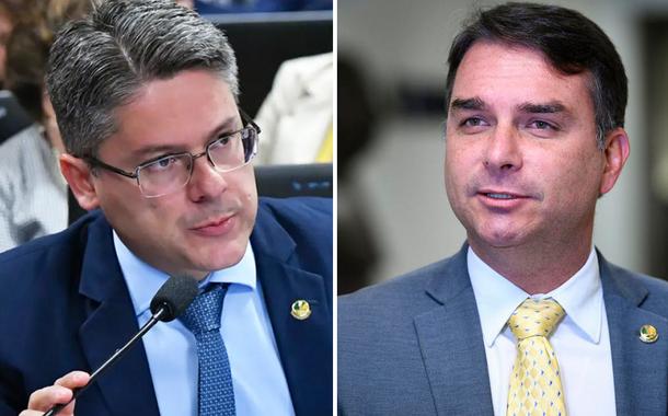 Alessandro Vieira, do PSDB-SE (à esq.) e Flávio Bolsonaro (PL-RJ)