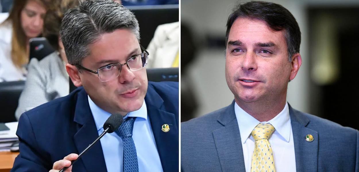 Alessandro Vieira, do PSDB-SE (à esq.) e Flávio Bolsonaro (PL-RJ)