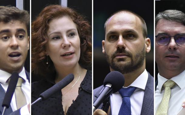 Nikolas Ferreira, Carla Zambelli, Eduardo e Flávio Bolsonaro
