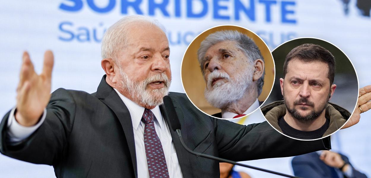 Lula, Celso Amorim e Volodymyr Zelesnkiy