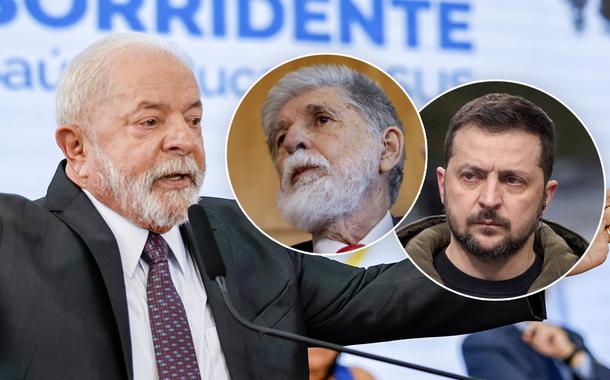 Lula, Celso Amorim e Volodymyr Zelesnkiy