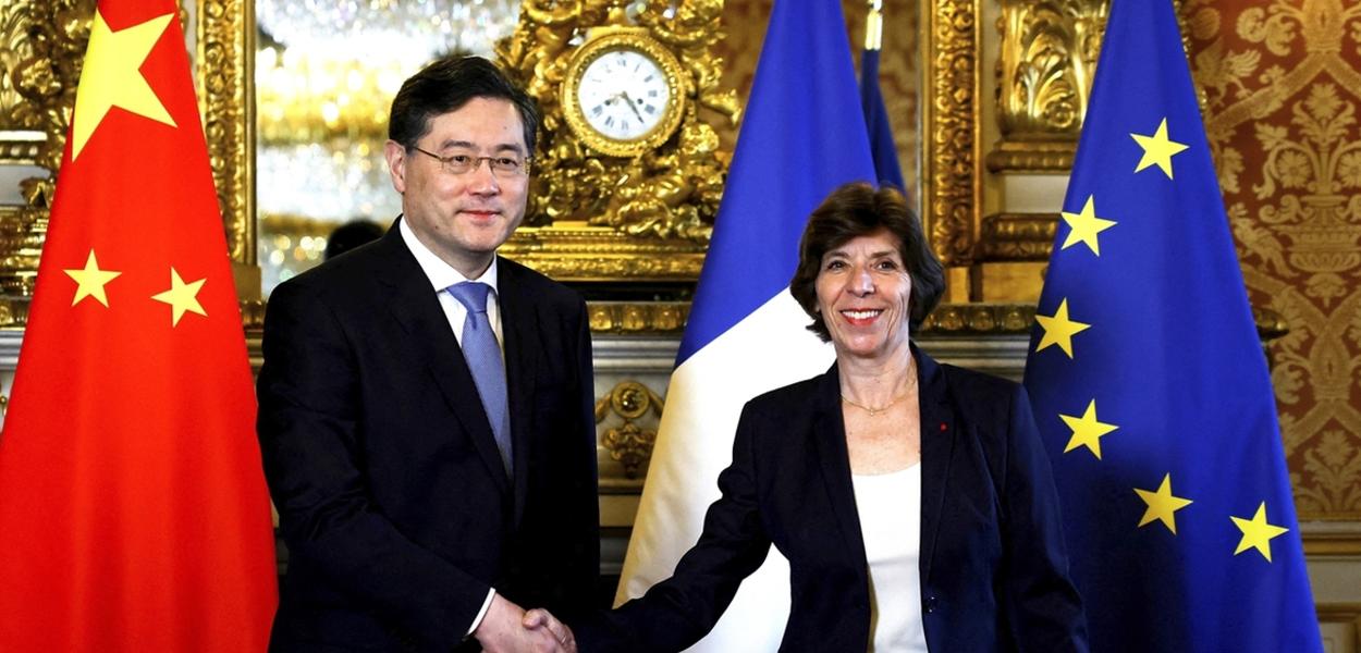 Qin Gang, chenceler da China, e Catherina Colonna, da França