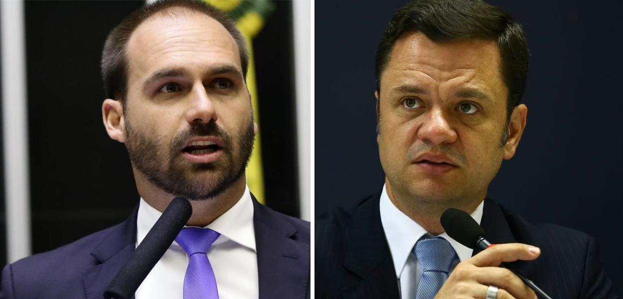 Eduardo Bolsonaro (à esq.) e Anderson Torres