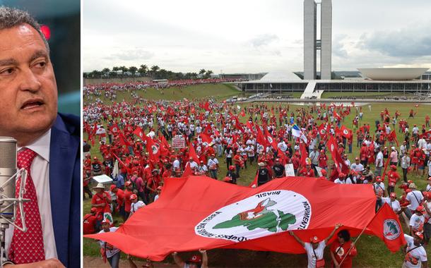 O ministro da Casa Civil, Rui Costa | Manifestação do MST em Brasília