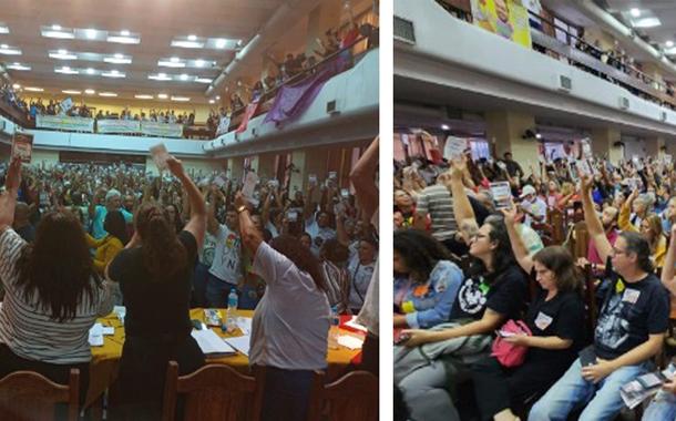 Assembleia de trabalhadores da educação no estado do Rio